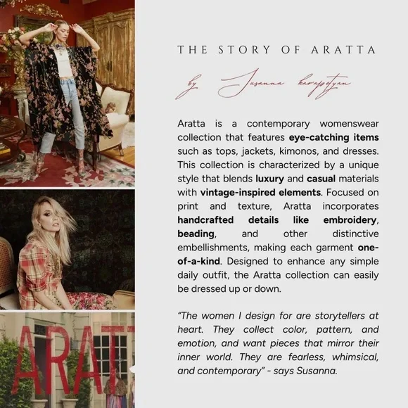 Aratta Embroidered Sheer Floral Duster Kimono • NWT • Retail $223